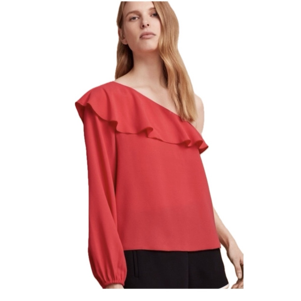Sz.XXS-Aritzia Wilfred Allaire Ruffle One Shoulder Blouse